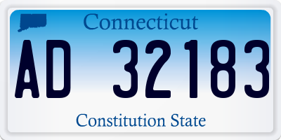 CT license plate AD32183