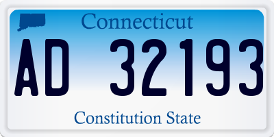 CT license plate AD32193
