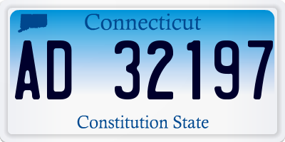 CT license plate AD32197