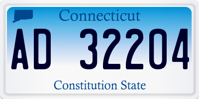 CT license plate AD32204