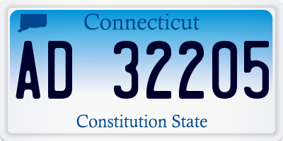 CT license plate AD32205