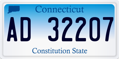 CT license plate AD32207