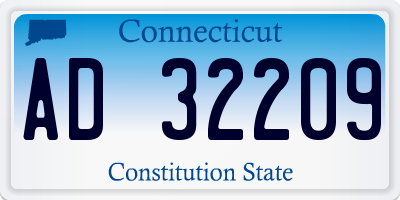 CT license plate AD32209