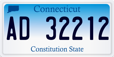 CT license plate AD32212