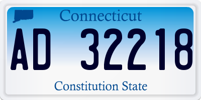 CT license plate AD32218