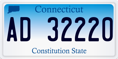 CT license plate AD32220