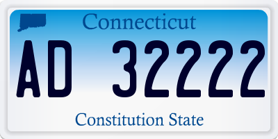 CT license plate AD32222