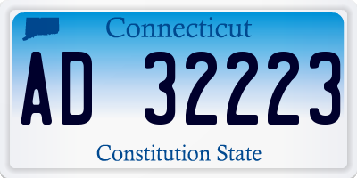 CT license plate AD32223