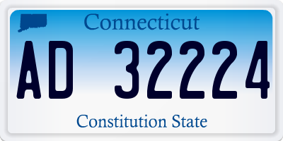 CT license plate AD32224