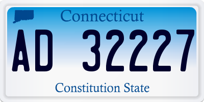 CT license plate AD32227