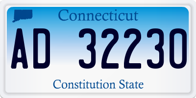 CT license plate AD32230