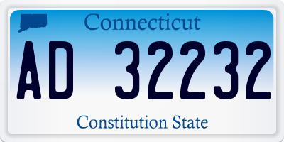 CT license plate AD32232