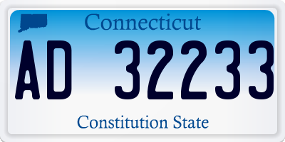CT license plate AD32233