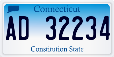 CT license plate AD32234