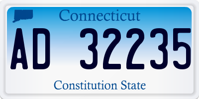 CT license plate AD32235