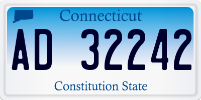CT license plate AD32242