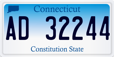 CT license plate AD32244
