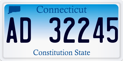 CT license plate AD32245