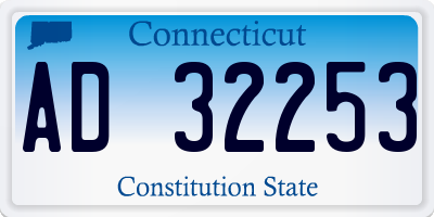 CT license plate AD32253