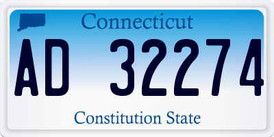 CT license plate AD32274
