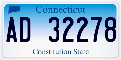 CT license plate AD32278