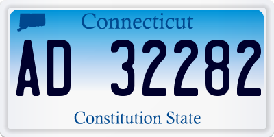 CT license plate AD32282