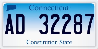 CT license plate AD32287