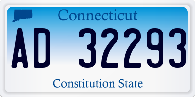 CT license plate AD32293