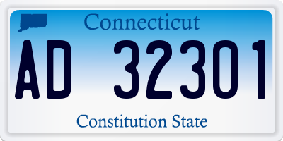 CT license plate AD32301