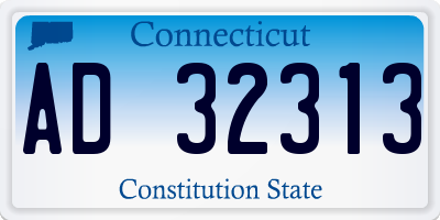 CT license plate AD32313
