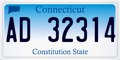 CT license plate AD32314