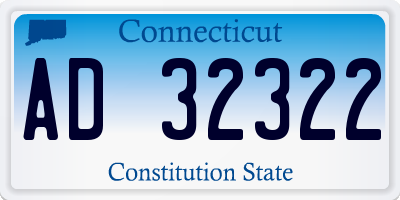 CT license plate AD32322