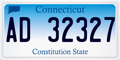 CT license plate AD32327