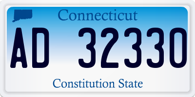 CT license plate AD32330