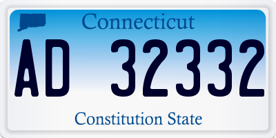 CT license plate AD32332