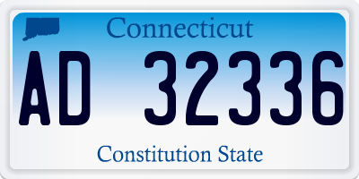CT license plate AD32336