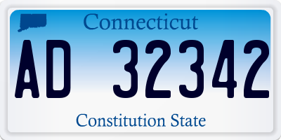 CT license plate AD32342