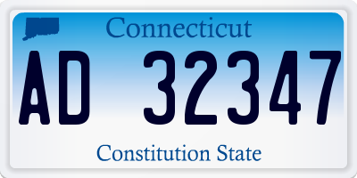 CT license plate AD32347