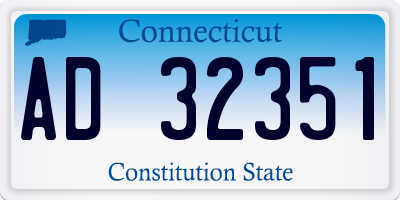CT license plate AD32351