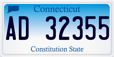 CT license plate AD32355