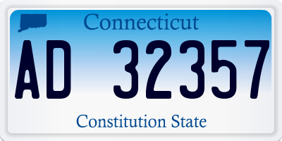 CT license plate AD32357