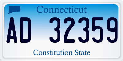 CT license plate AD32359