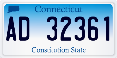 CT license plate AD32361