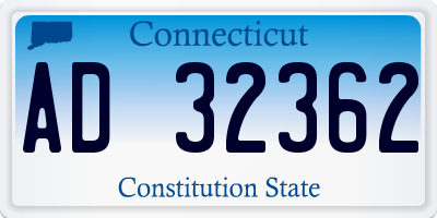 CT license plate AD32362