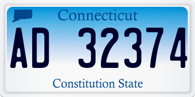CT license plate AD32374