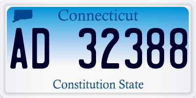 CT license plate AD32388