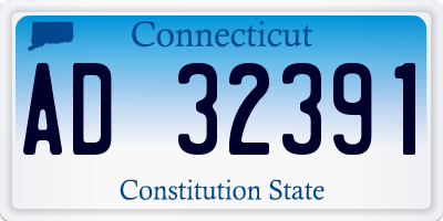 CT license plate AD32391