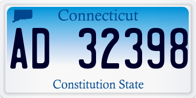 CT license plate AD32398