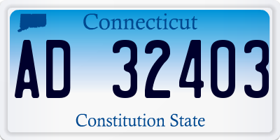CT license plate AD32403