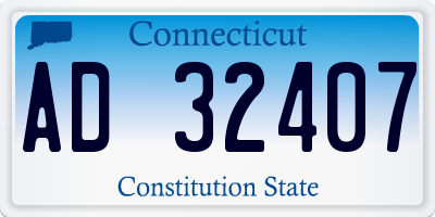CT license plate AD32407